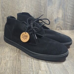 Clae Strayhorn Unlined All Black Suede Men's Premium Casual Sneakers Size 13